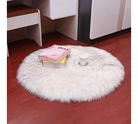 PAOSYTQQ Plush round carpet sheep solid color living room home decoration bedroom floor mat bedroom fluffy fur carpet 60 Circle