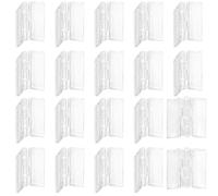 Paotxpum 20 PCS Clear Mini Plastic Hinges Acrylic Hinges Mini Hinge Transparent Plastic Hinges Continuous Piano Hinge Folding Hinge Tools for Crafts, Aquarium Lid, Cabinet, Furniture