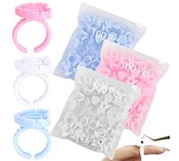 Paotxpum 300 PCS Disposable Glue Cup Holders for Lash Extensions - Volume Lashes Quick Blossom Ring Cups Supplies