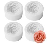 Paotxpum 4 PCS 3D roseFlower Silicone Mold, Flower Fondant Cake Baking Molds, Chocolate Candy Mold for Party Baby Shower Cake Decoratin Clay,Soap Crafting Projects 4pcs