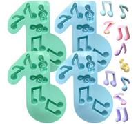 Paotxpum 4 PCS Music Note Silicone Molds Music Note Resin Molds Musical Theme Fondant Moulds Musical Baking Moulds Baking Tools for DIY Sugar Cake Jelly Ice Cube Tray Soap Decoration