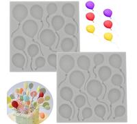 Paotxpum Balloon Silicone MoldsFor Baby Shower Sugarcraft Cake Decorating Cupcake Topper Candy Chocolate Gum Paste Polymer Clay Set of 2