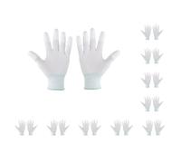 Paowsietiviity 10 set 1 Pair Nylon Quilting Gloves for Machine Quilters Quilting Sewing M White