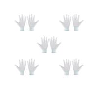 Paowsietiviity 5 set 1 Pair Nylon Quilting Gloves for Machine Quilters Quilting Sewing M White