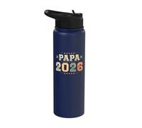 Papa 2026, First Father’s Day, New Dad, Father Announcement Stainless Steel Insulated Water Bottle