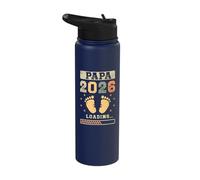 Papa 2026 Loading, Fatherhood Future Dad, Baby Announcement Stainless Steel Insulated Water Bottle