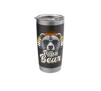 Papa Bear Gay Pride Retro Vintage Bear Flag Stainless Steel Insulated Tumbler
