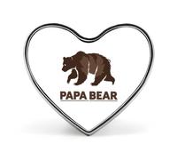 Papa Bear Heart Shape Badge Button Pins Brooches | Lapel Pins for Backpack Hat Bags Jacket