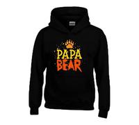Papa Bear Hoodie, Funny Fairy Tale Three Bears Goldy Father's Day Hooded Sweatshirt, Gift Unisex Top(4XL, Black)