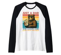 Papa Bear Just a Dad who always came back with the milk Raglan Baseball Tee