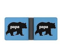 Papa Bear Leather Wallets for Men Slim Bifold Wallet Credit Card Holder Front Pocket Wallets
