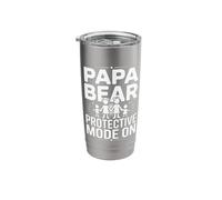 Papa Bear Protective Mode on Funny Dad Life Stainless Steel Insulated Tumbler