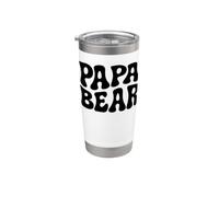 Papa Bear Retro Typography Gift Stainless Steel Insulated Tumbler