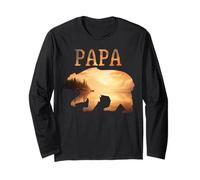 Papa Bear Sunset Lake Outdoors Camping Dad Father's Day Men Long Sleeve T-Shirt