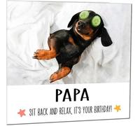 Papa Birthday Card - Relax Dog Dachshund Funny Birthday Cards for Papa