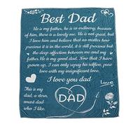 Papa Blanket Soft Skin Friendly Personalized Flannel Dad Blanket Expressing Love Multifunctional Throw Blanket for Bedroom Living Room Sofa Car Travel Camping Office Nap (Type A 150x200cm/59.1x78.7in)