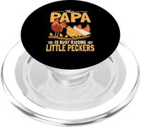 Papa Busy Raising Little Peckers Funny Chicken Farmer PopSockets PopGrip for MagSafe