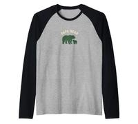 PAPA & Cub Silhouette - Proud Father Wildlife Style Raglan Baseball Tee