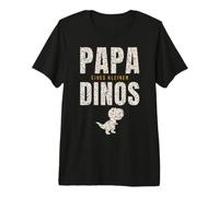 Papa Eines Kleinen Dinos Vater Sohn Kind Dinosaurier Premium T-Shirt
