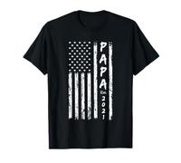 Papa est 2021 Matching Nana Best Mama US American Flag Dad T-Shirt