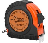 Papa Gifts, Stocking Stuffers for Men, Genuine Leather Engraved 25 FT Tape Measure Tool Gifts for Men Father's Dad Gifts Christmas Gift Birthday Xmas