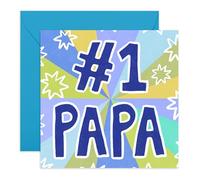 Papa Greeting Card - Vibrant Starburst - Heartfelt Birthday or Fathers Day Card for Father, Dad, Grandpa, Daddy - Appreciation and Thank You - Includes Fun Stickers
