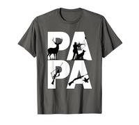 Papa Hunting Silhouette Dad Deer Duck Hunter Crossbow Rifle T-Shirt