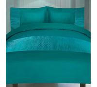Papa Jones Ltd Monaco Teal Crinkle Pattern 3pc Duvet/Quilted Cover Set with 2 Pillow Cases - 100% Polyester Premium Bedding Collection