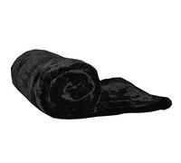 Papa Jones Ltd Soft Warm Faux Fur Throw Sofa Bed Blanket, Fluffy Reversible Blankets, Pure Polyester Lightweight And Breathable Microfiber For Bed Couch Sofa, X-Large (200cm x 240cm), Black