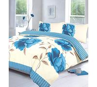 Papa Jones Ltd Teal Printed Bedding - King Size Duvet Quilt Cover Bed Set, Bedroom Décor, Luxurious And Nature-Inspired Elegance Look, Machine Washable, Gift Choice
