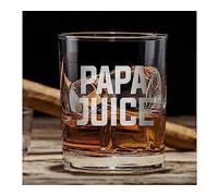 PAPA JUICE Whiskey Glass - Funny Gift for Dad Uncle Grandpa From Daughter Son Wife - Father's Day