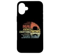 Papa Knows Everything Funny Papa Gag Gifts Birthday Case for iPhone 16 Plus