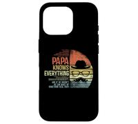 Papa Knows Everything Funny Papa Gag Gifts Birthday Case for iPhone 16 Pro