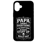 Papa Knows Everything - He Makes Stuff Up Really Fast Case for iPhone 16 Plus