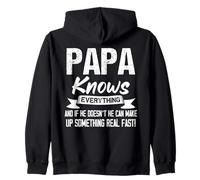 Papa Knows Everything Papa Father's Day Zip Hoodie
