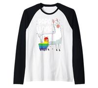 Papa Llama Rainbow Alpaca LGBTQ Pride Month Raglan Baseball Tee