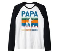Papa Man Myth Legend Fathers Day Quote, Saying Raglan Baseball Tee