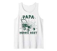 Papa Mows Best Retro Riding Mower For The Patriotic Dad Tank Top
