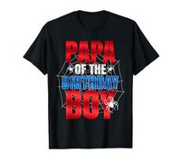Papa of The Birthday Boy Matching Family Spider Web Funny T-Shirt