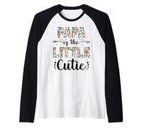 Papa of The Little Cutie Orange 1st Birthday Party Raglan Baseball Tee