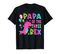 Papa of The Three Rex Dinosaur T-Rex 3rd Birthday Boy T-Shirt