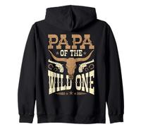 Papa of the Wild One Western Rodeo Country Cowboy Zip Hoodie