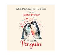 Papa Prints Anniversary Card for Her Penguin Design 145 x 150 mm I Love You Romantic Greeting Card for Girlfriend Wife or Partner