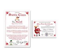 Papa Prints Christmas Letter from Santa Personalised 2025 Santa Nice List Certificate with Envelope Personalised Christmas Letter from Santa to Kids Santa Letter Set