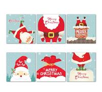 Papa Prints Class Christmas Cards Pack of 30 Mini Christmas Cards for Children (100 x 100 mm) Xmas Cards Multipack Santa Christmas Cards Pack with Envelopes