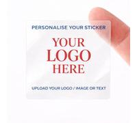 Papa Prints® Custom Labels (25 mm) Transparent Square Personalised Stickers for Multi-Purpose