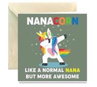 Papa Prints® Nana Birthday Cards for Women - Funny Nanacorn Cards (145 x 150 mm) with Envelope