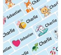 Papa Prints Pack of 100 Personalised Name Stickers for Clothes Kids (30 x 13 mm) Personalised Name Tags for Clothes Kids Iron on Name Labels for Clothes