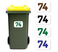 Papa Prints Pack of 4 Personalised Bin Stickers Numbers Bin Numbers for Wheelie Bins Waterproof Wheelie Bin Stickers Bin Number Sticker