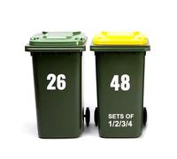 Papa Prints Personalised Bin Numbers (17 cm) - Waterproof Stickers for Wheelie Bins